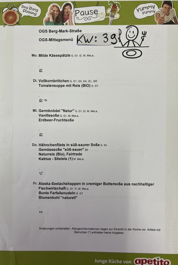 Mittagsmenu KW39